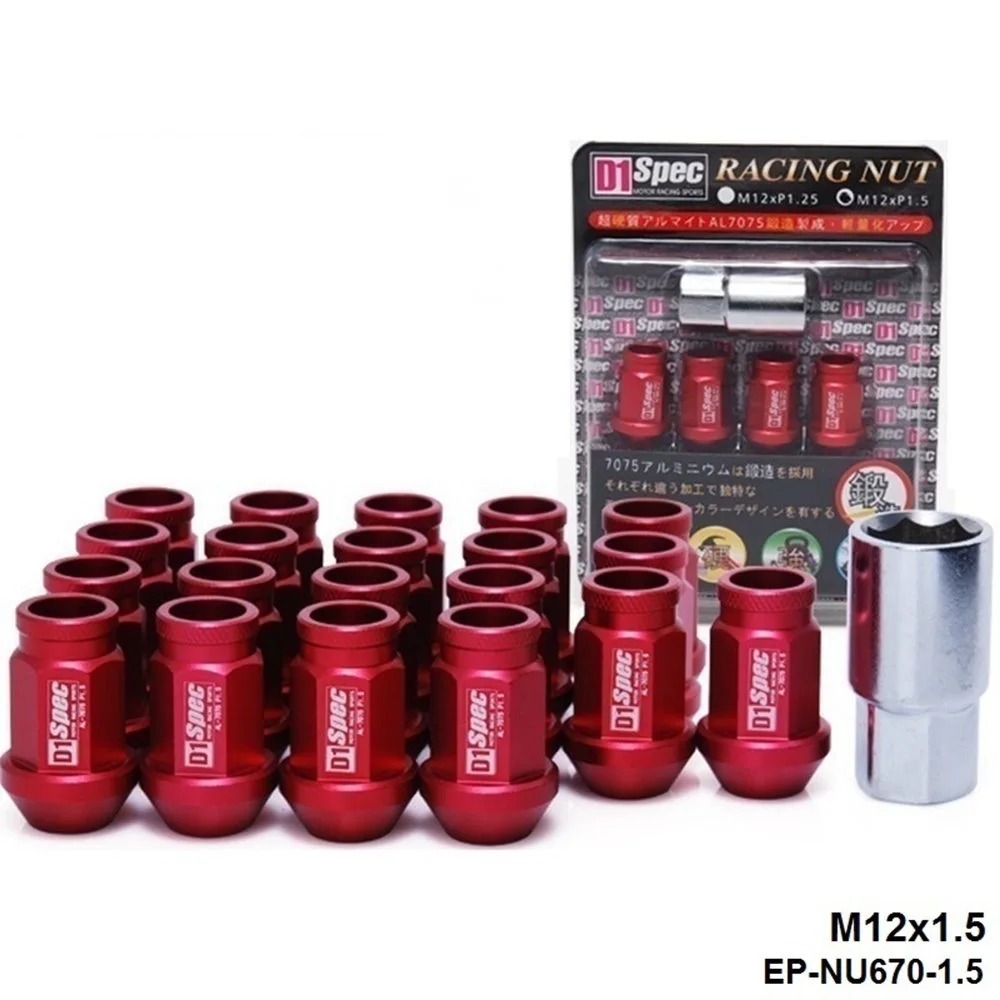 D1Spec Extended Open End Wheel Lug Nuts With Lock M12X1.5 / M12X1.25 20pcs For Toyota etc EP-NU670