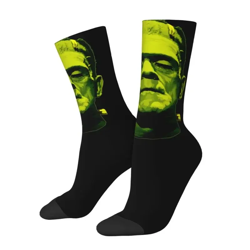 

Green Frankenstein Monster Men's Crew Socks Unisex Cute 3D Printing Halloween Horror Film Dress Socks