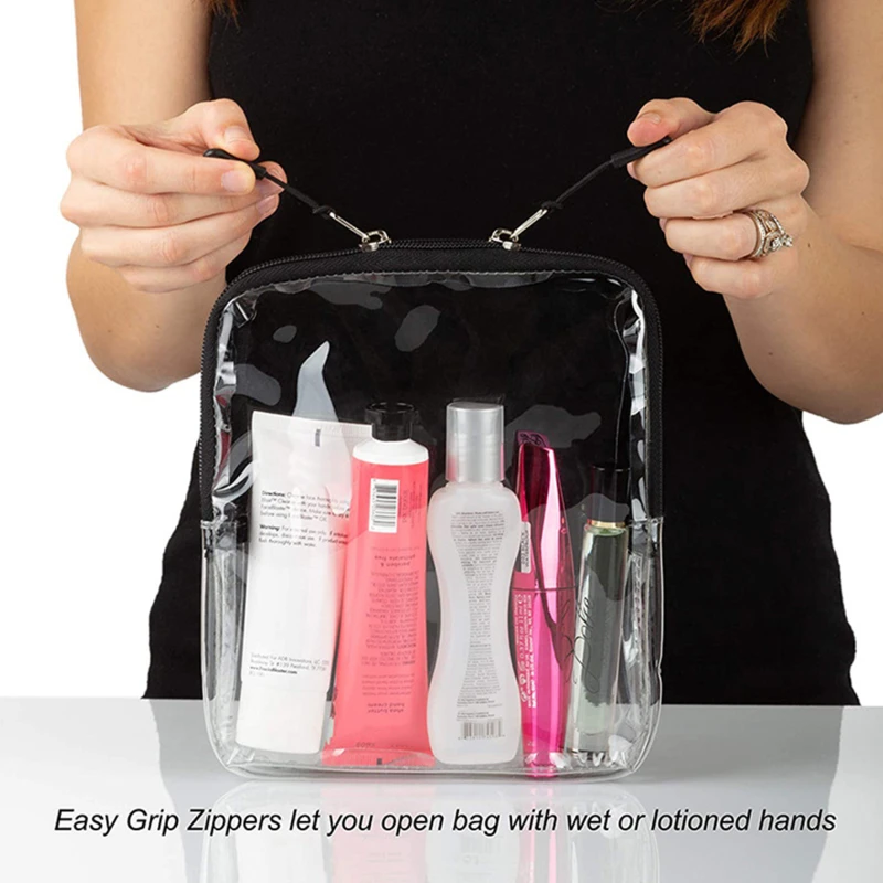 

Transparent Cosmetic Bag PVC Women Zipper Clear Makeup Bags Beauty Case Travel Make Up Organizer Storage Bath Toiletry Wash Bag