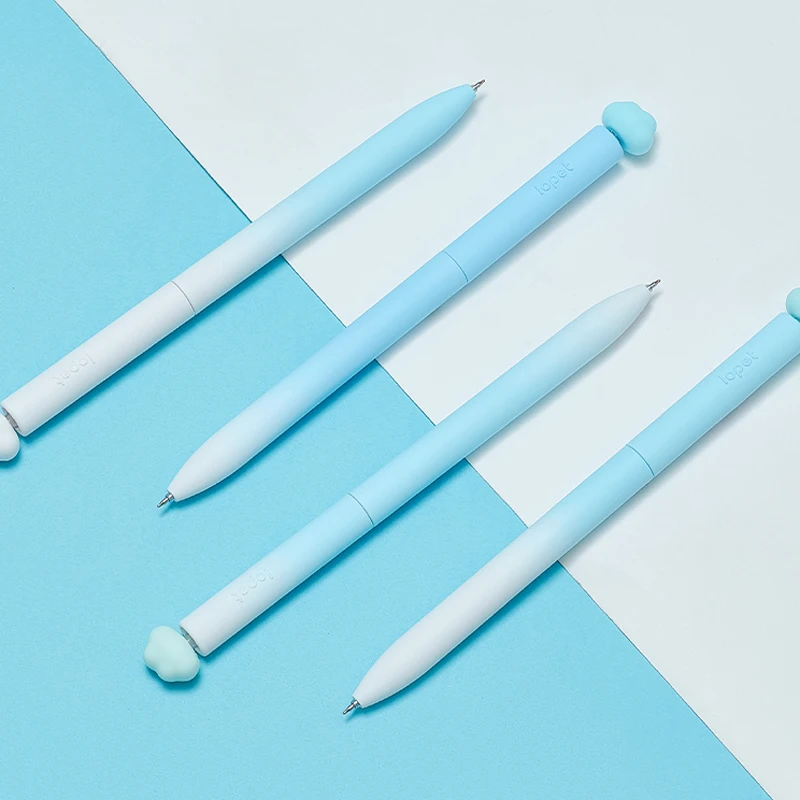 4 Pcs/Set Cute Clouds Design Gel Pens Creative Quick Dry 0.5mm Black Gel Ink Pen Pen for School Student Wrting Signature Pen