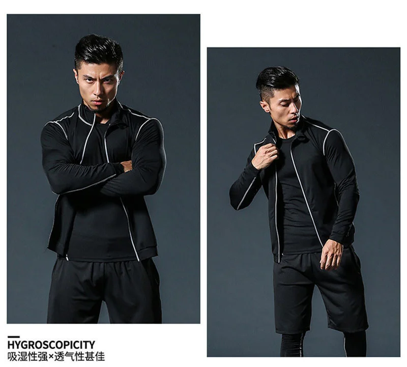 Men Sportswear Compression Sport Suits Quick Dry Running Sets Clothes Sports Joggers Training Gym Fitness Tracksuits Running Set