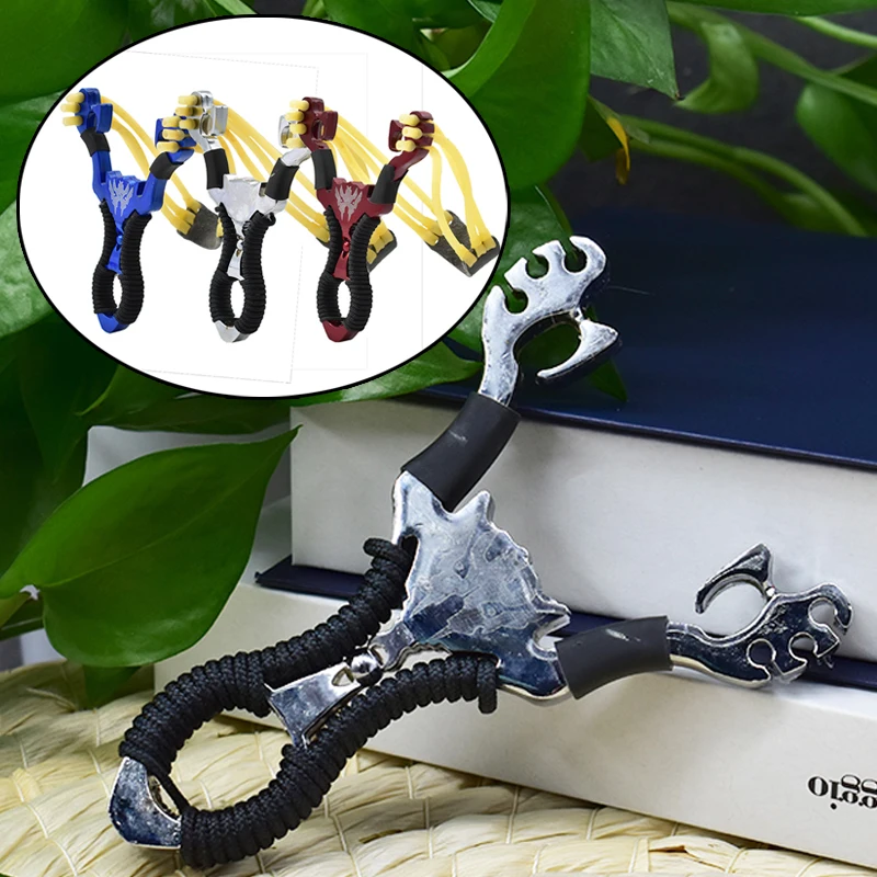 Outdoor Hunting Slingshot Shooting Powerful Alloy Slingshot with Quality Rubber Band Professional High Precision Catapult