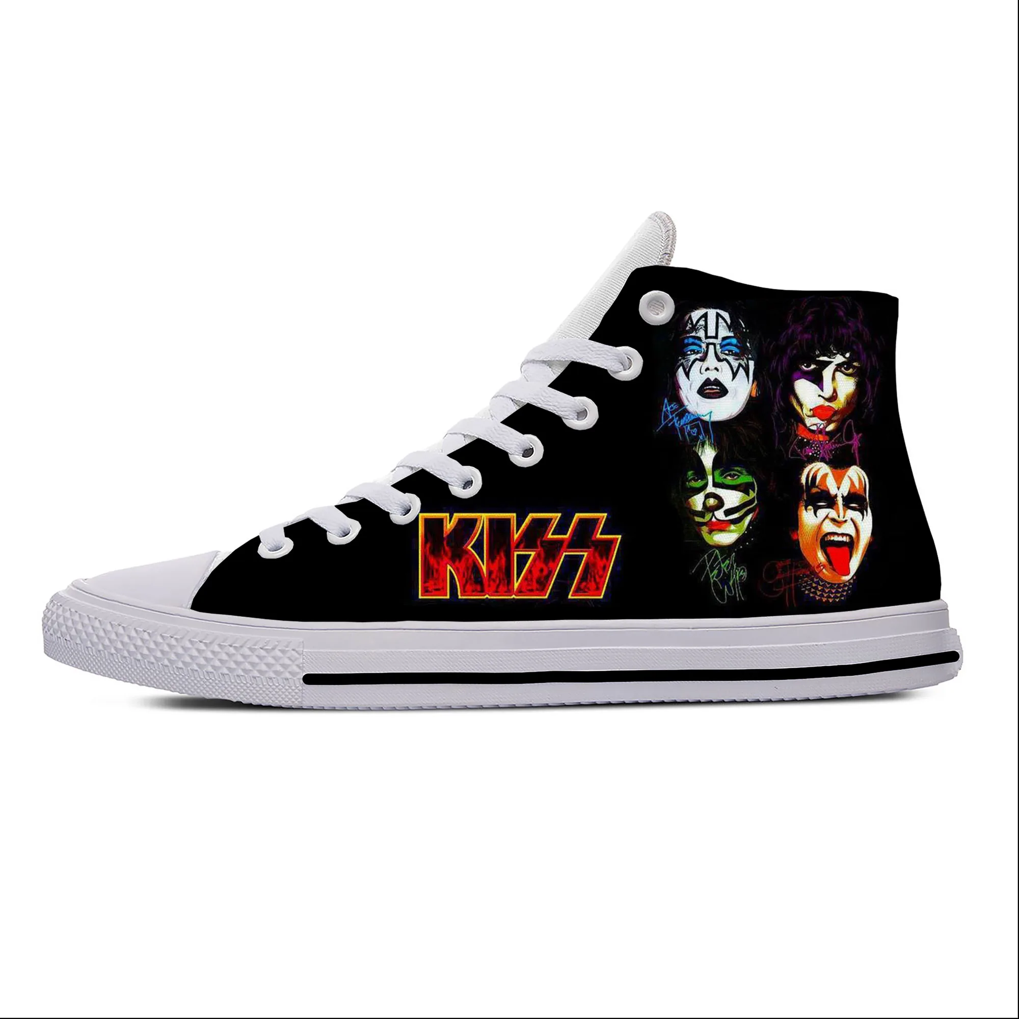 Heavy Metal Rock Band Kiss Music Fashion Funny Casual Cloth Shoes High Top Lightweight Breathable 3D Print Men Women Sneakers cloocl newest rock metal kiss band trousers 3d print men women hip hop harajuku fashion casual style pants drop shipping