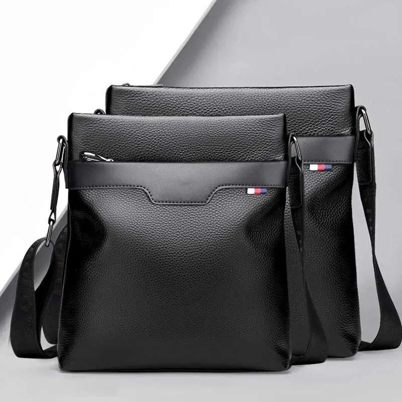 Luxury Vintage Men Bag PU Leather Shoulder Bag Business Messenger Crossbody Bag Large Capacity Male Casual Handbag