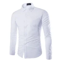 Casual Mens Summer Shirts 2025 Solid Long Sleeved Business Slim Fit Male Black White Social Shirts Camisa Masculina arabic shirt