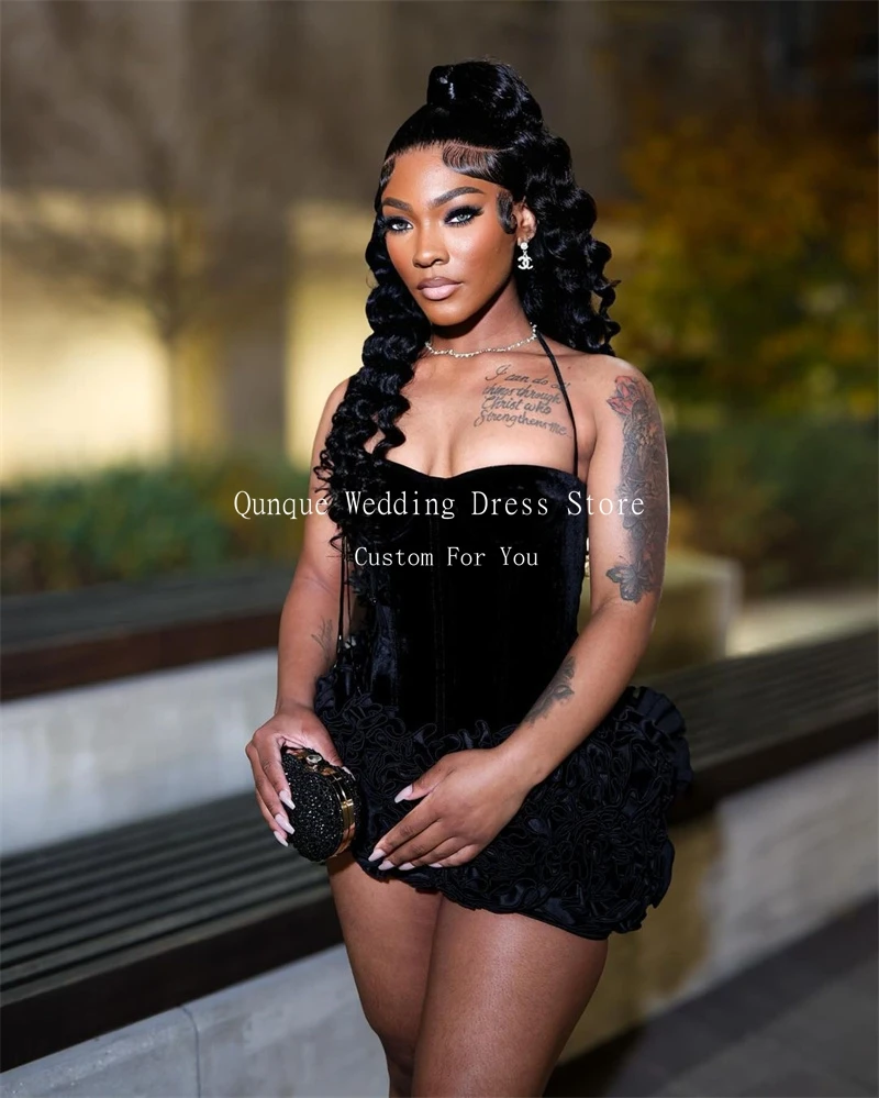Women Prom Dresses Mini Birthday Dress Ruffles Tiered