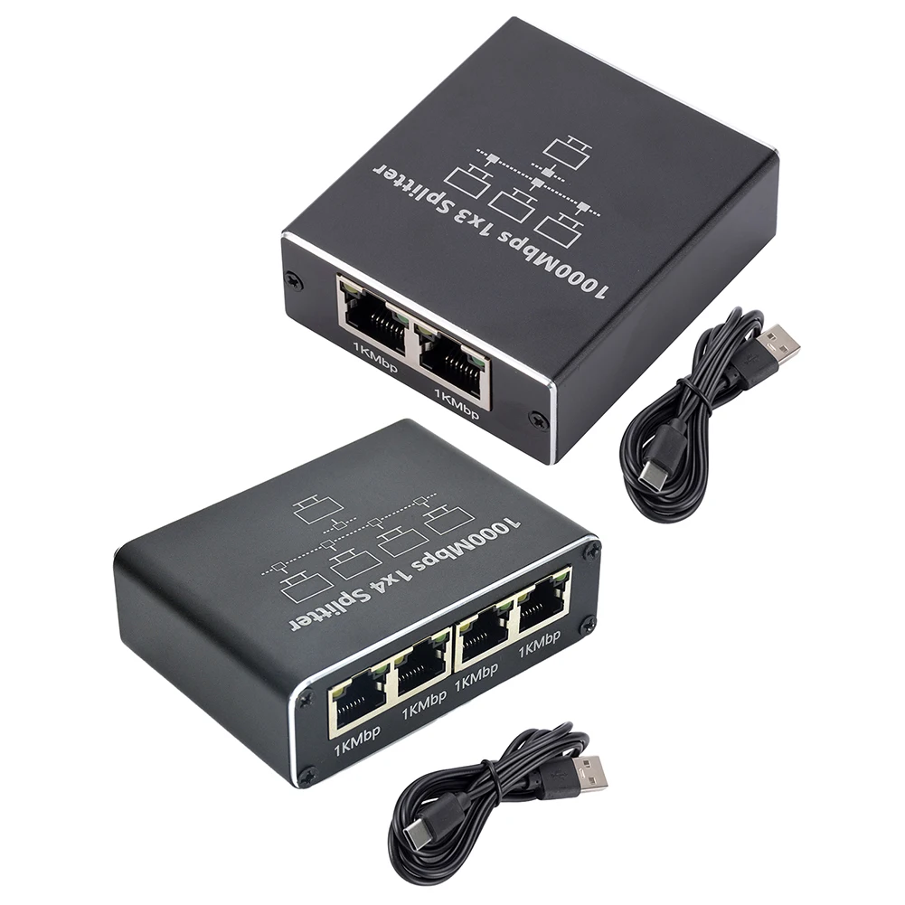 Ethernet Splitter 1 To 3/4 Network RJ45 Splitter Gigabit RJ45 LAN Network Extension Ethernet Adapter for Router