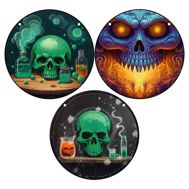 

Halloween Door Wreath Skull Acrylic Skull Welcome Door Sign Props For Wall Courtyard Balcony Bedroom Home Decor Accessories