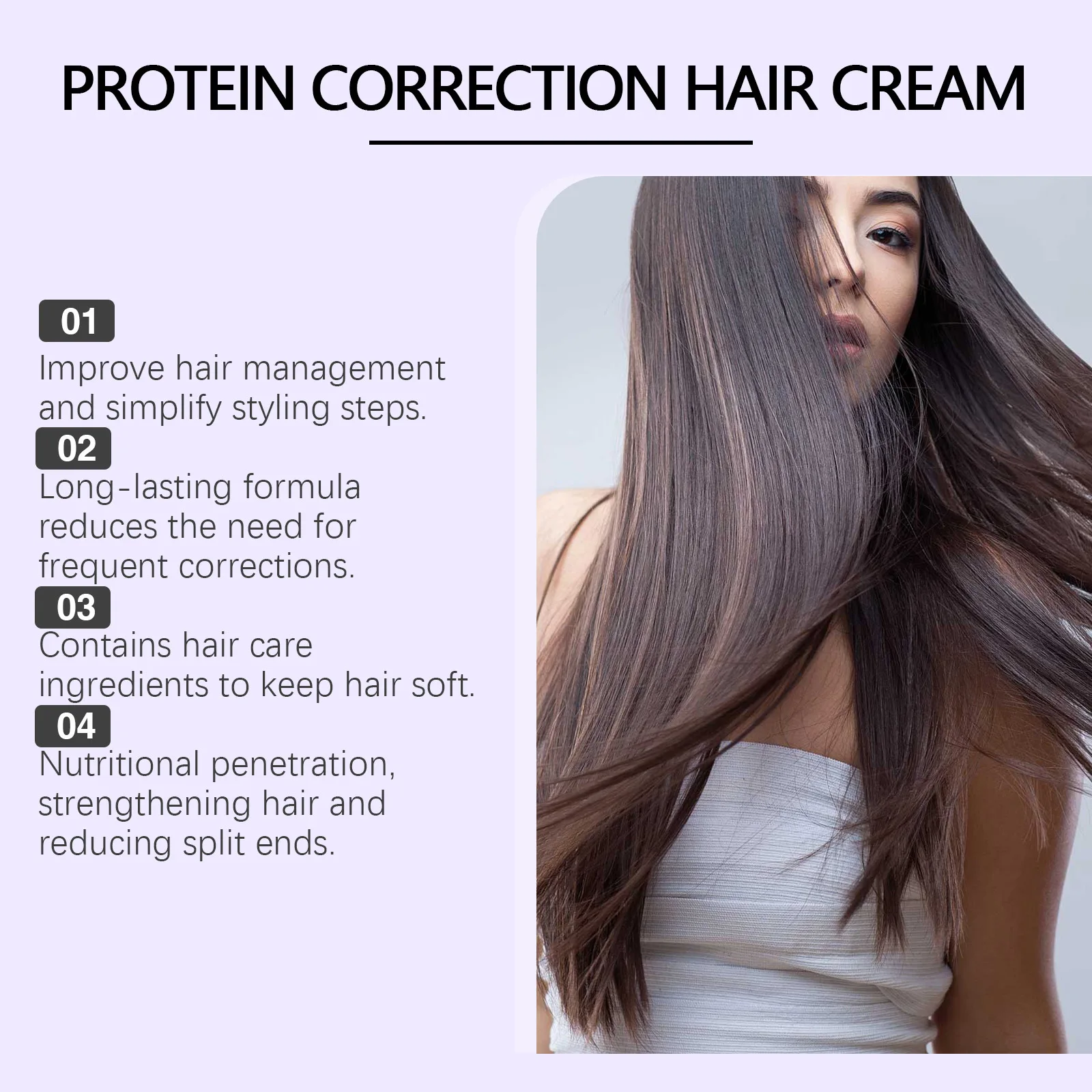 Multifunctional Keratin Hair Straightening Cream Moisturizing Nourishing Anti-frizz Softening Hair Care Free Straightening