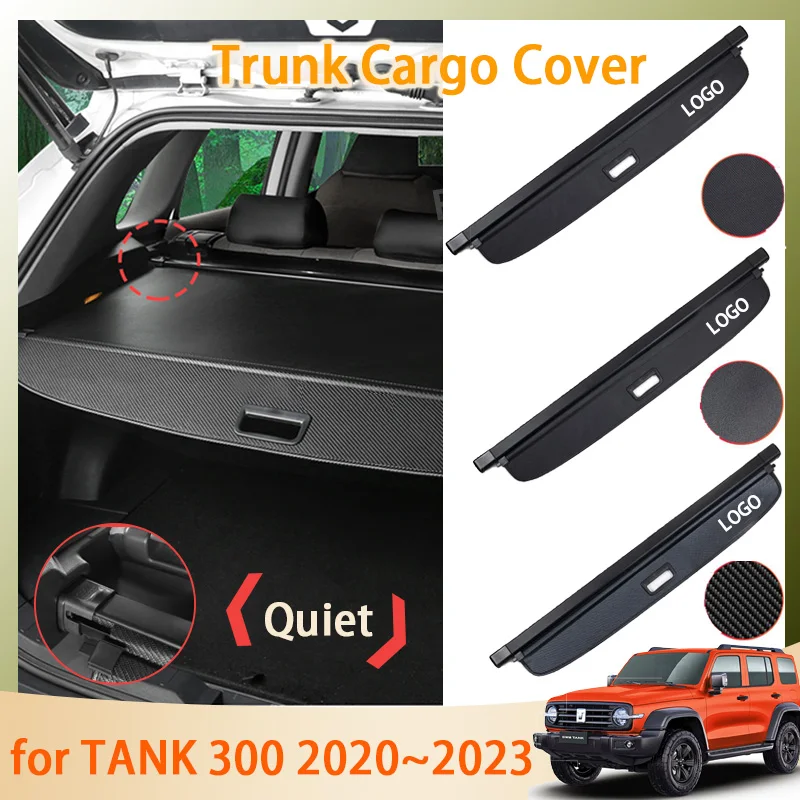 

Carbon Fiber for WEY GWM TANK 300 2024 2023 2022 2021 2020 Accessories Trunk Curtain Mat Rear Curtain Retractable Anti Peeping