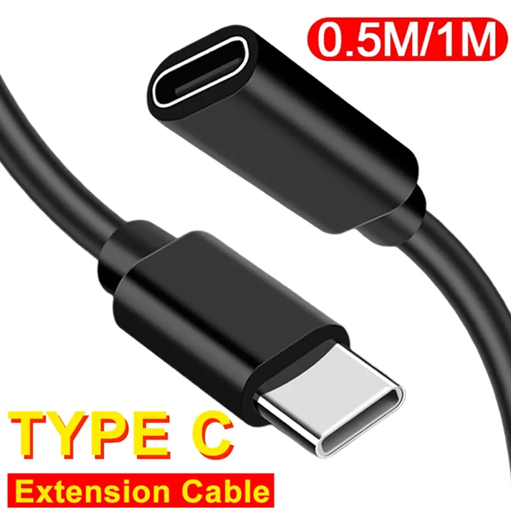 High-Speed USB-C Female to Male Adapter Extension Cable