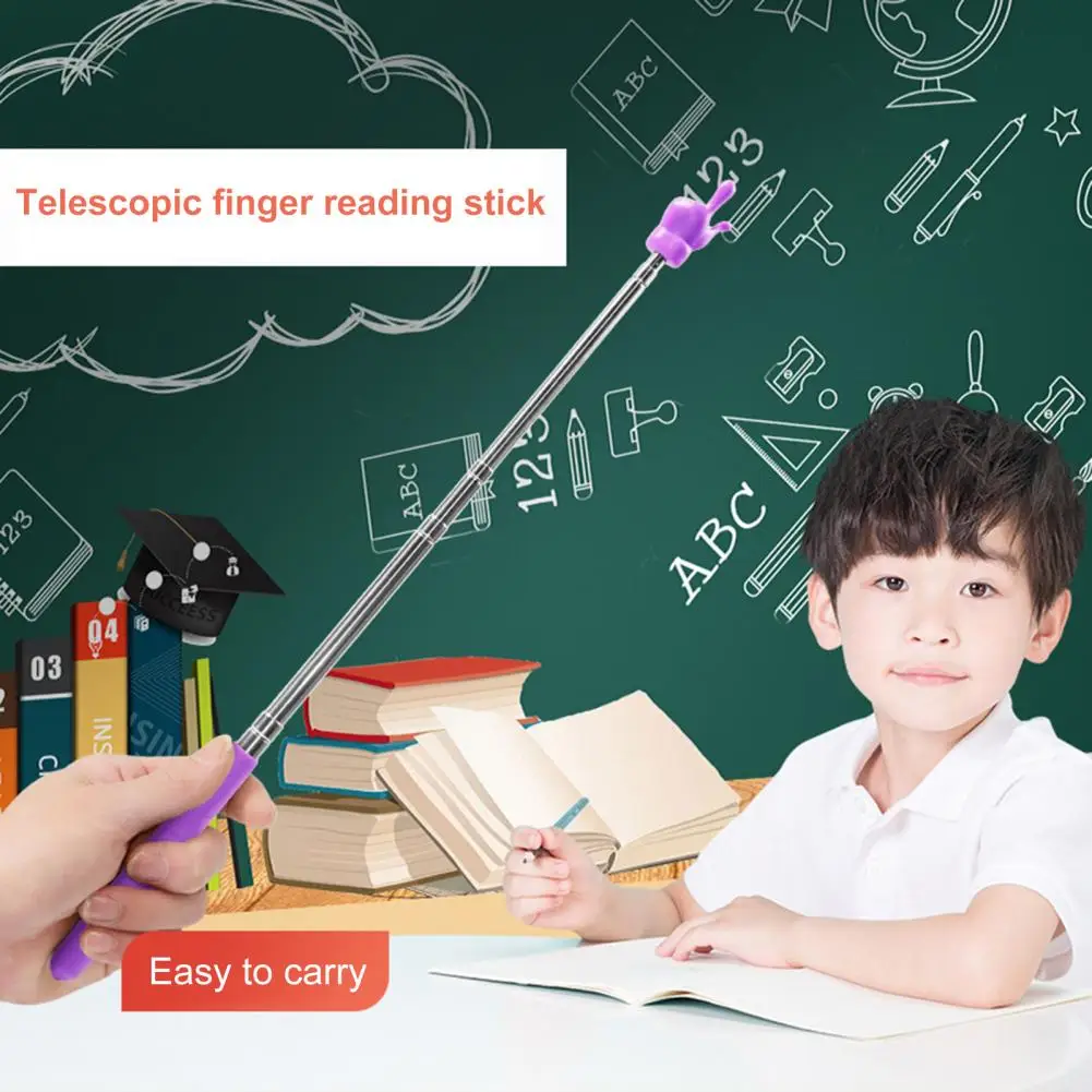 Retractable Teacher Pointer Indicator Colored Finger Expanded Stainless Steel Telescopic Rod Whiteboard School