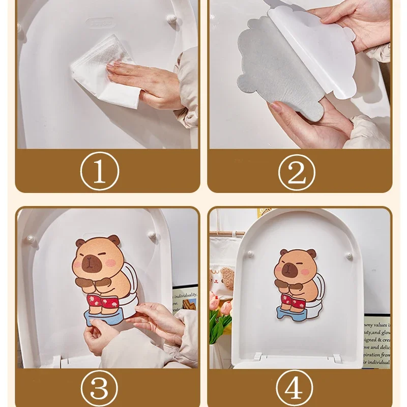 1/10PCS Toilet Deodorant Stickers Cartoon Animal Felt Poster Bathroom Flower Fragrance Odor Removal Sticker Toilet Sink Decor
