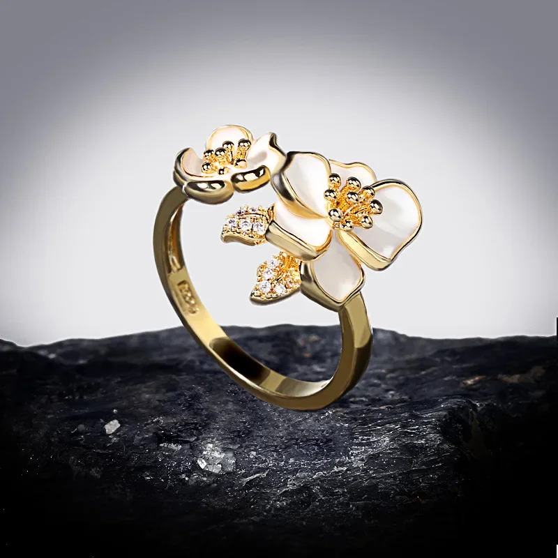 Ladies 925 Silver Handmade Enamel Ring Small Daisy Jewelry Wedding Rings silver ring wedding rings silver rings