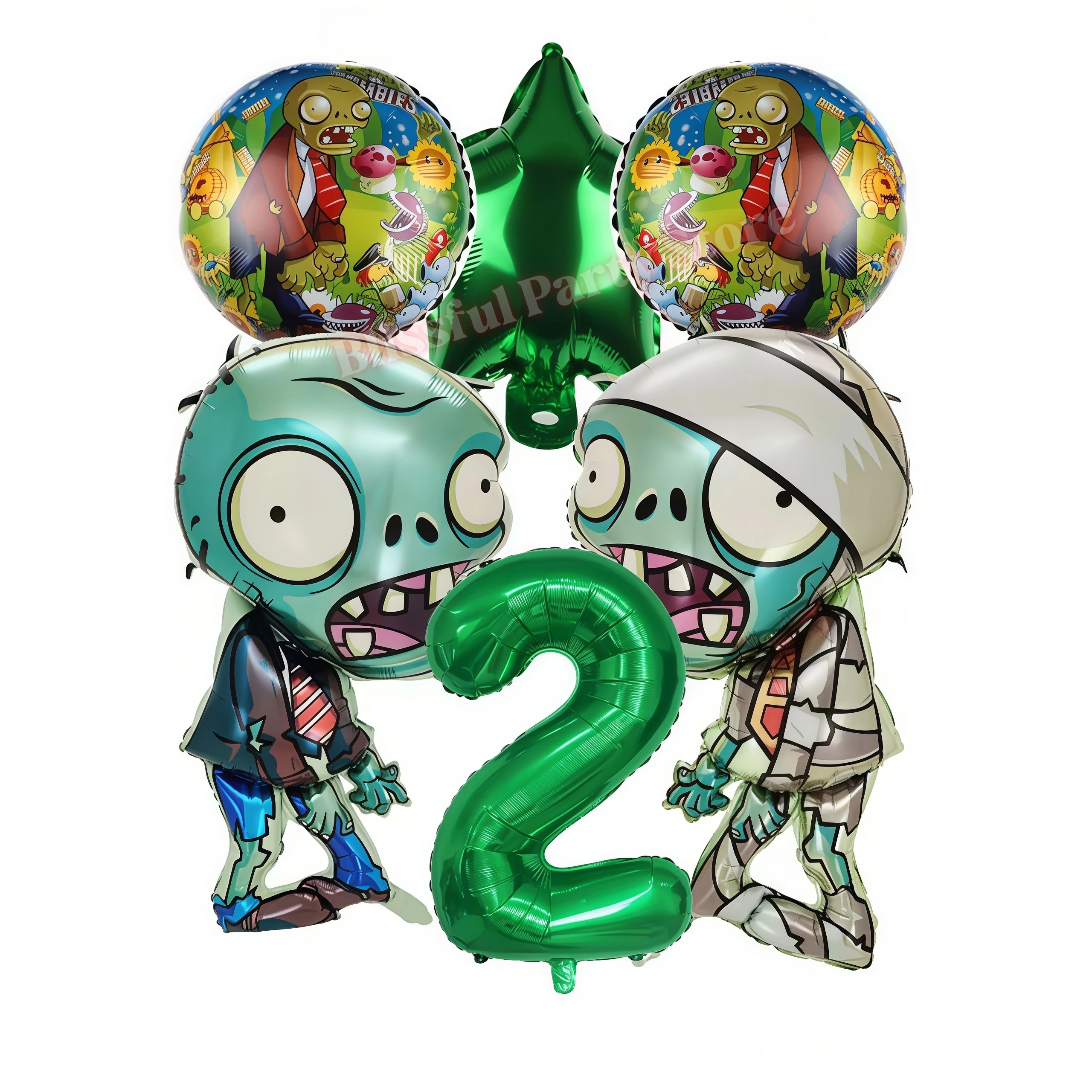 Plants vs. Zombies Geburtstagsparty-Dekorationsset, Happy Birthday Banner, Tassen und Teller für Kinder, Gastgeschenke, Baby-Shower-Zubehör – Detail 17