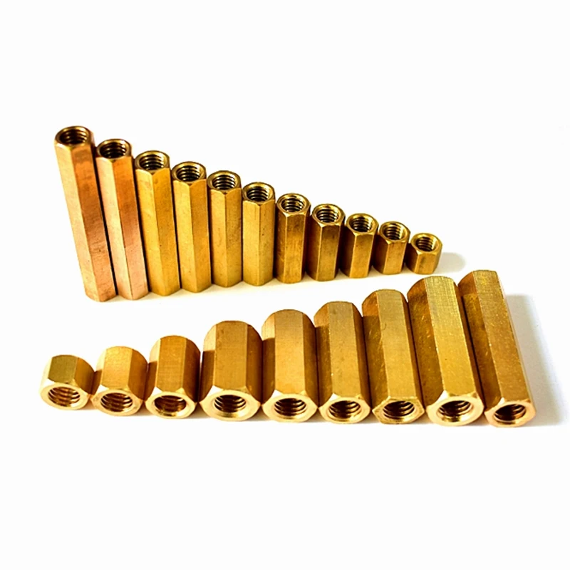 5PCS M4 5-60mm Double Pass Hex Brass Standoff PCB Motherboard Spacer Nut Hollow Column Hexagon Copper Female PCB Pillars Stud