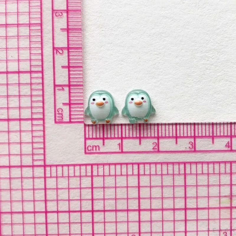 ペンギン　ハンドメイド 4点 100pcs Cute 9mm Resin Mini Penguin Series Flat Back Stone