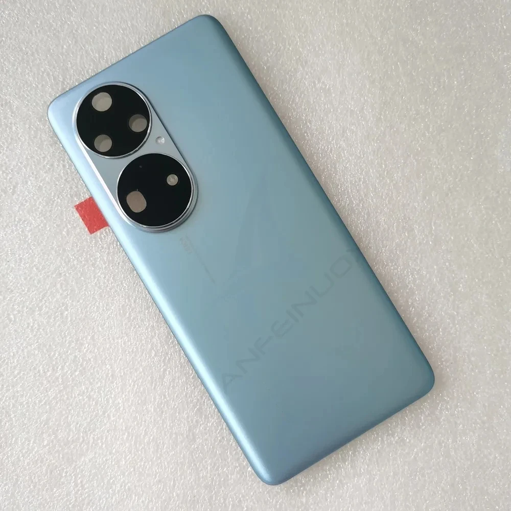 P50 Pro 오리지널 강화 유리 후면 배터리 커버 Huawei P50 Pro 예비 부품 후면 커버 도어 하우징 + 카메라 렌즈