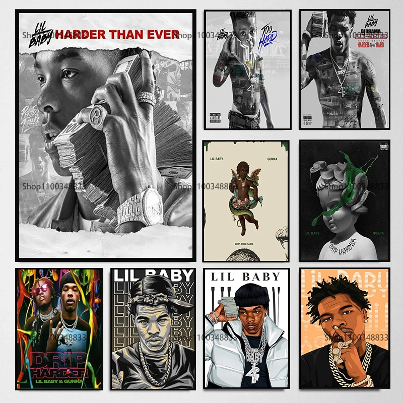 Rapper Lil Baby Series Harder Than Ever Album Cover Canvas Painting