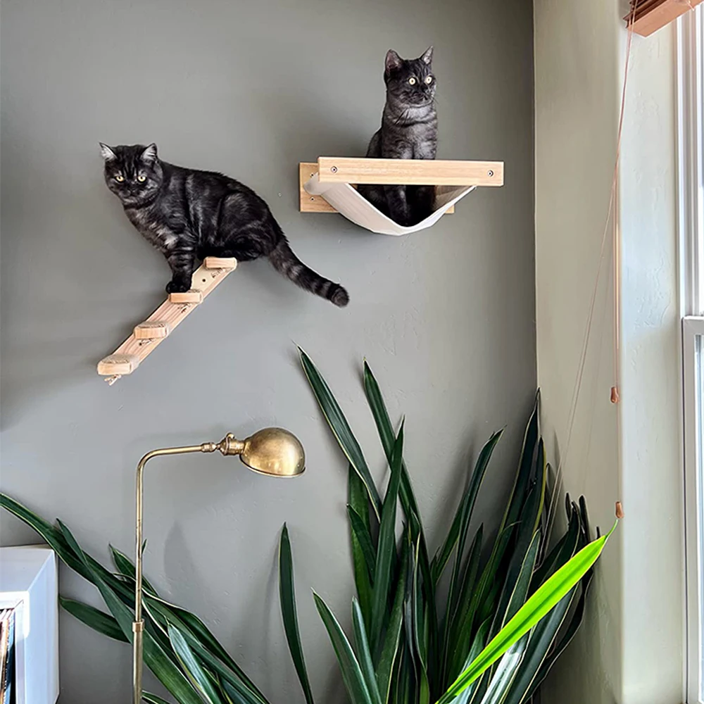 FUKUMARU Estante de escalada para gatos montado en la pared, escalera -  VIRTUAL MUEBLES