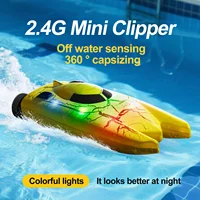 RC Baots 2.4G 4WD Mini Remote Control Boat with Light Speedboat for Pools Competitive Indoor Watercraft Toys For Kids Gifts 3