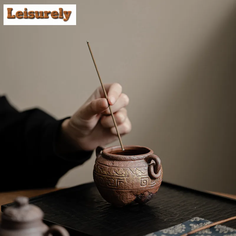 Ancient Tripod Aromatherapy Insert Holder Chinese Zen Thread Incense Burner Creative Aroma Seat Tray Tea Room Desktop Decoration