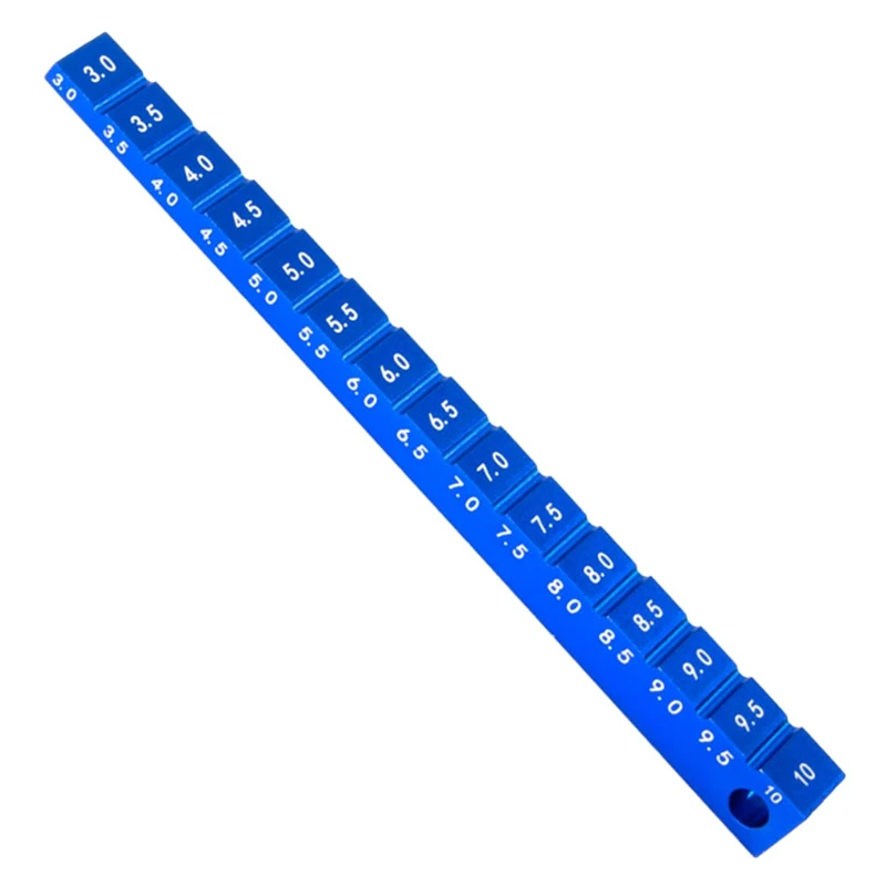 

Adjustable Ruler Adjusting RC Car Ride Height 3-10mm & Wheel Rim Camber Tools RC Car Part Blue