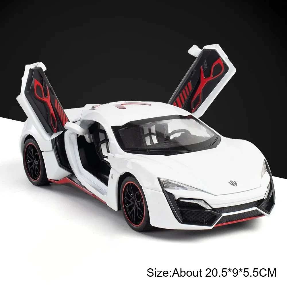 1:24 Scale Diecast Alloy Supercar Toy with Sound & Light - Pull-Back Miniature for Kids' Collection & Gifts
