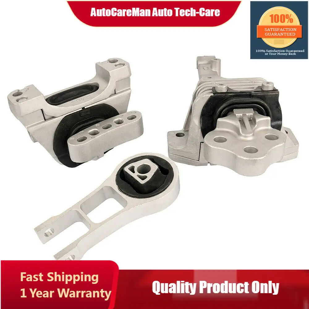 

3PCS Fits Jeep Cherokee 2.4L 14-19 Complete Engine Motor +Transmission Mount Set 68192831AF+68418876AB+68157441AD