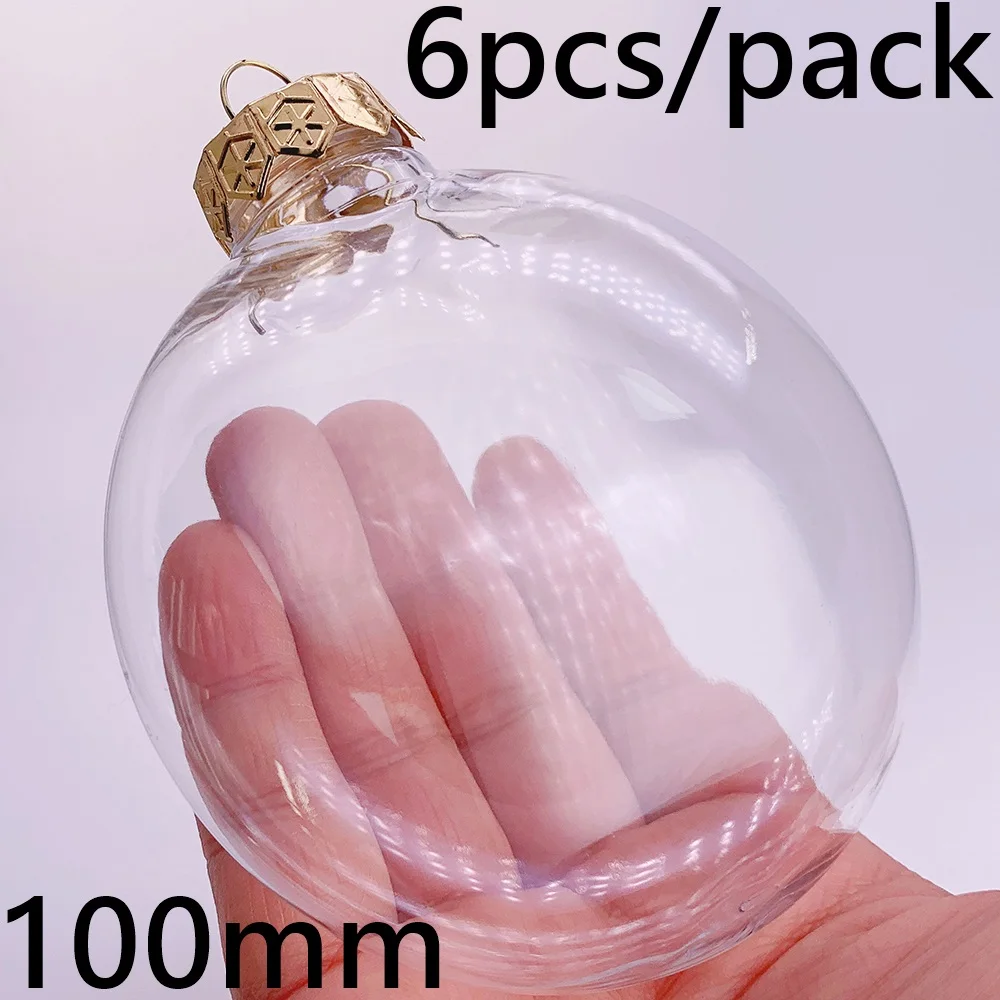 thumbnail image 1 of 6 piezas x Bolas de adorno navideñas transparentes irrompibles para decoración del hogar, 120 x 60 mm, de plástico, 1 of 5