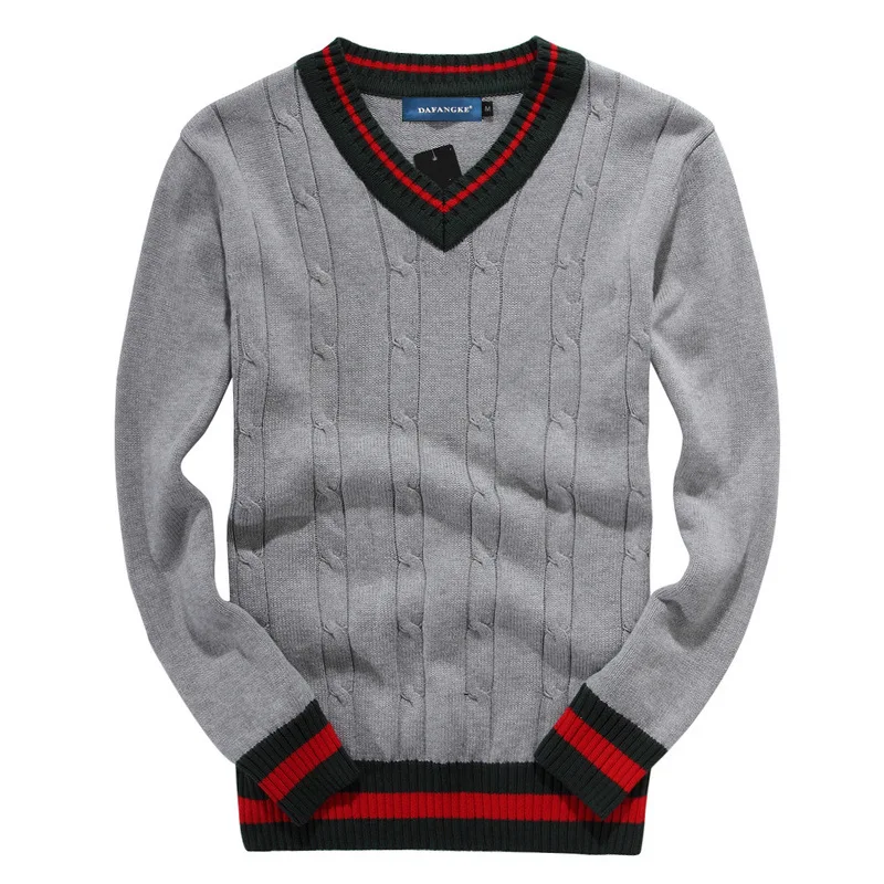 New Winter Men's Sweater Casual V-neck Fashion Embroidered Warm Sweater
