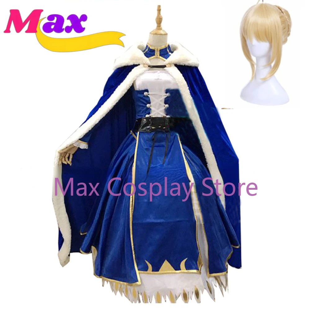 Max Saber Costume Cosplay Artoria Pendragon Saber Cosplay Ubw Fate Zero Sword Costume Cosplay Con Mantello