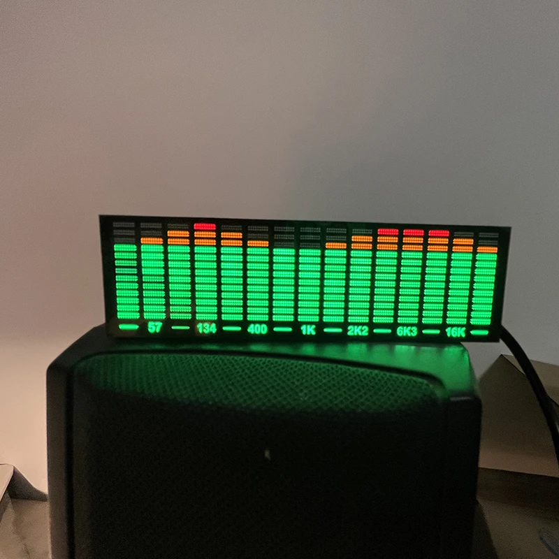 E-Electronic Multi-mode LED Level Indicator Music Spectrum Display Atmosphere Light Stereo Audio Rhythm Lamp VU Meter