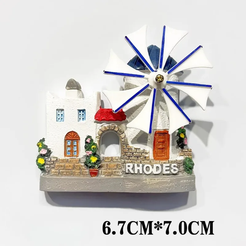 Windmill Mykonos Greece Refrigerator Magnet Travel Mauritius