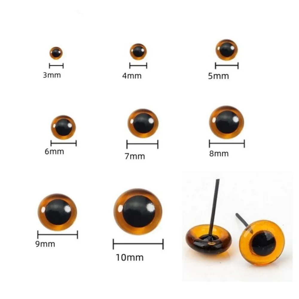100PCS Creative 3-12mm Dolls Glass Eyes Glass Needle Felting Eyes Accessories DIY Safety Eye Cartoon Dolls