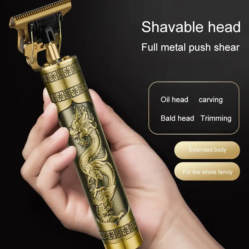 Vintage T9 Hair Trimmer Machine Cordless Hair Cutter Finishing Machine Beard Clipper for Men Rechargeable Electric Shaver