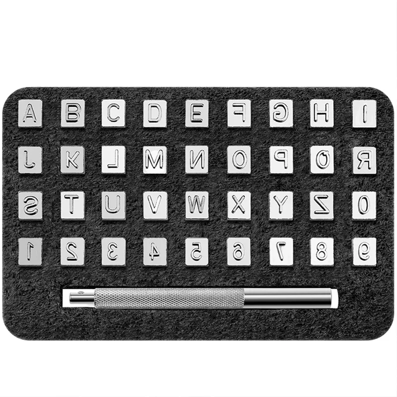 Number letter stamp set 32/36PCS 3mm/6mm Steel Letter Punch Stainless Steel Alphabet & Number Stamps for Leathercraft