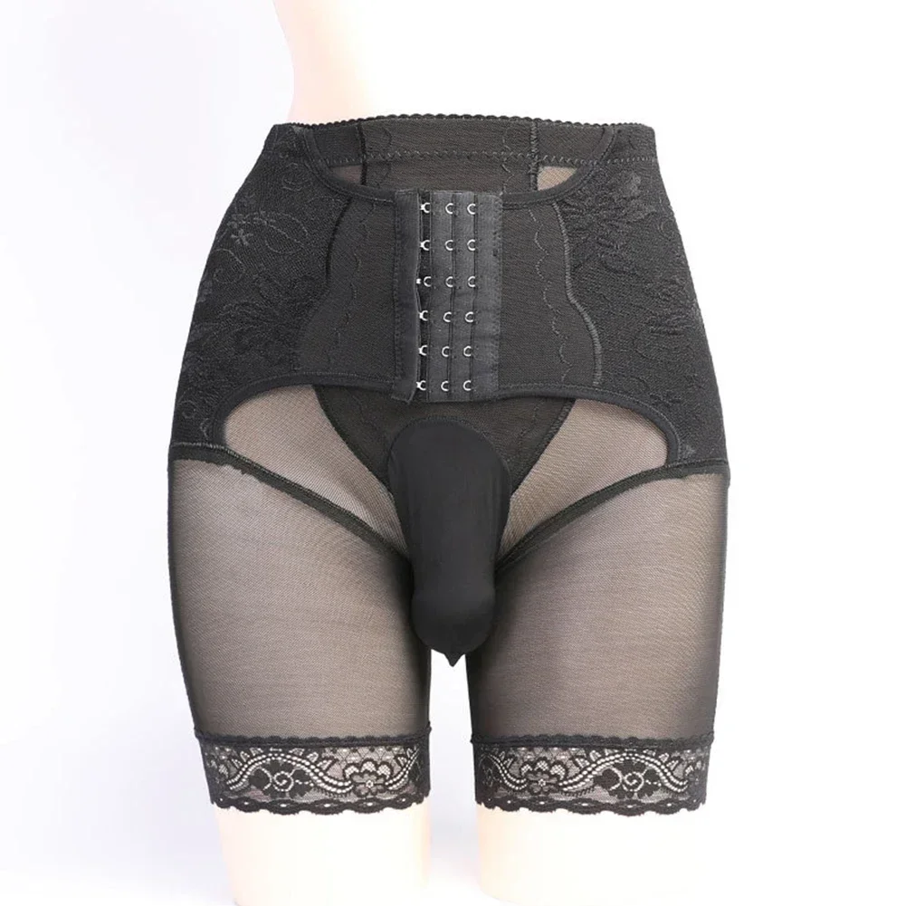 Mens High Waist Panties Shaper Control Pants Modeling Strap Waist Corset Slim Sheath Belt Sexy Bodysuit Corrective Underwear