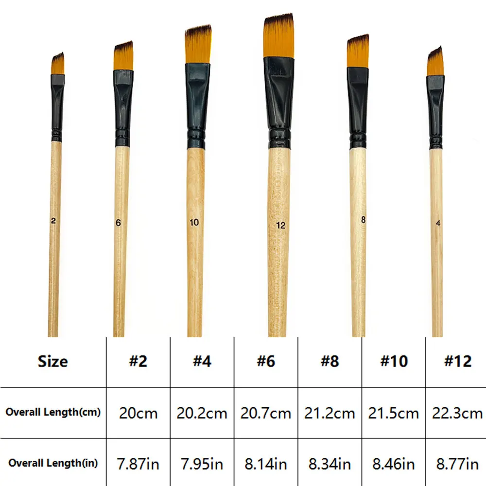 6 PCS Artist Paint Brush Set, Craft Paint Brushes for Oil, Watercolour, Gouache, Art Supplies Paintbrushes for Artists - 2