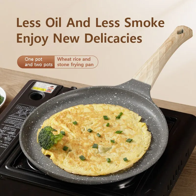 Frying Pan 6/8/10 Inch Kitchen Maifan Stone Steak Pancake Fried Egg Nonstick Cook Breakfast Bakeware Compatible Gas Stove