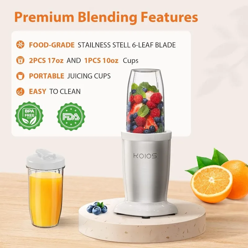 900W KOIOS Smoothie Blender, Personal Blender for Shakes and