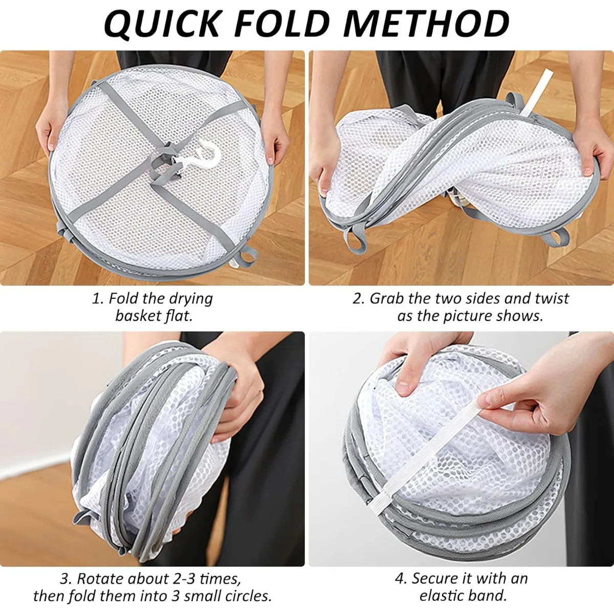 1/2 Layer Clothes Dryer Basket with Hanging Hook Fine Mesh Household Towels Stockings Foldable Baby Sweater Drying Rack for Home 3