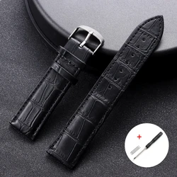 Elegant Vintage Leather Watch Strap - Multiple Size Options Available - 24mm (Black)