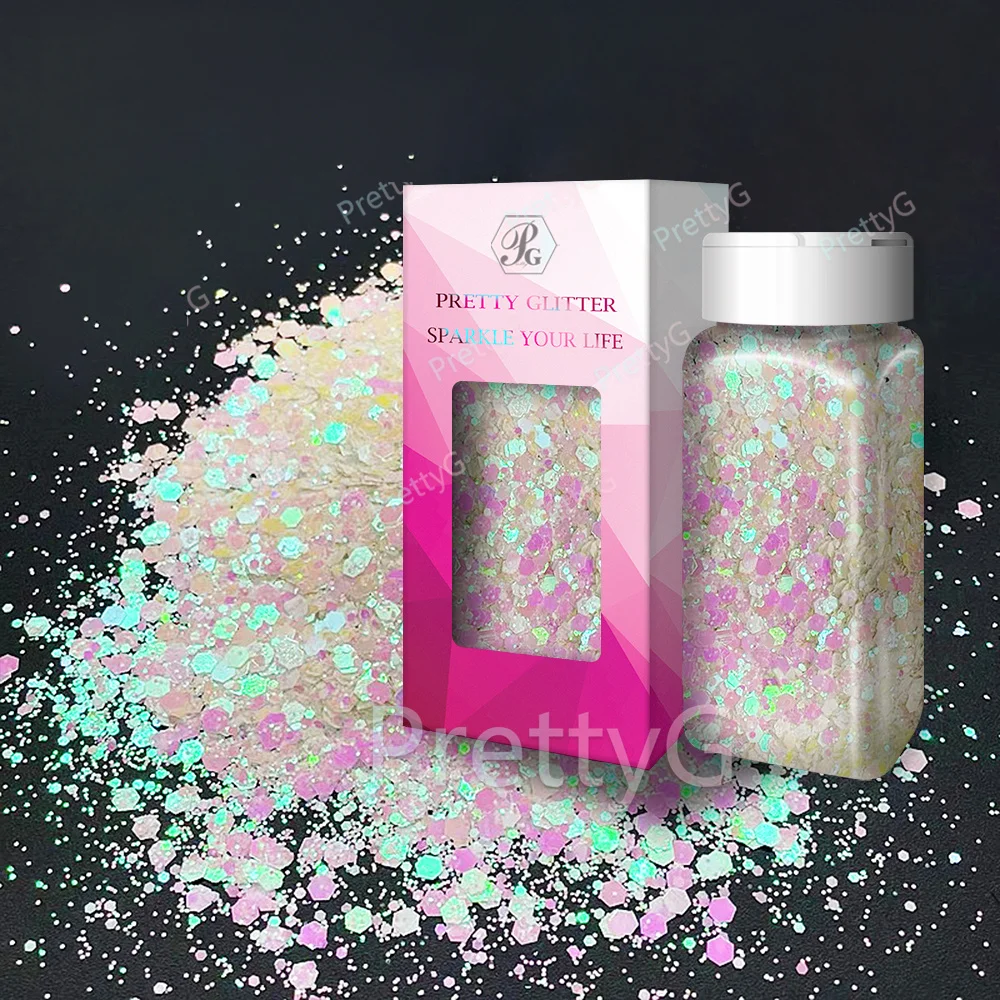 

Шейкеры PrettyG 2 унции, жемчужные радужные смеси, блестки для смолы, сделай сам, искусство, ремесло, макияж ногтей, декоративные аксессуары CCR