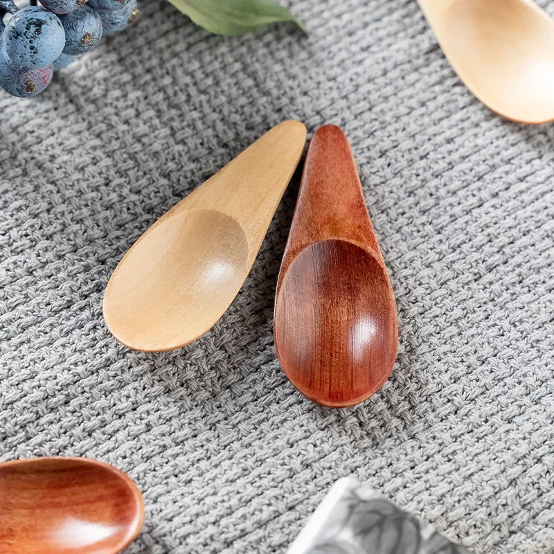 Mini Creative Tea Spoon Short Handled Small Wooden Coffee Spoon Spice Salt Milk Powder tea spoons