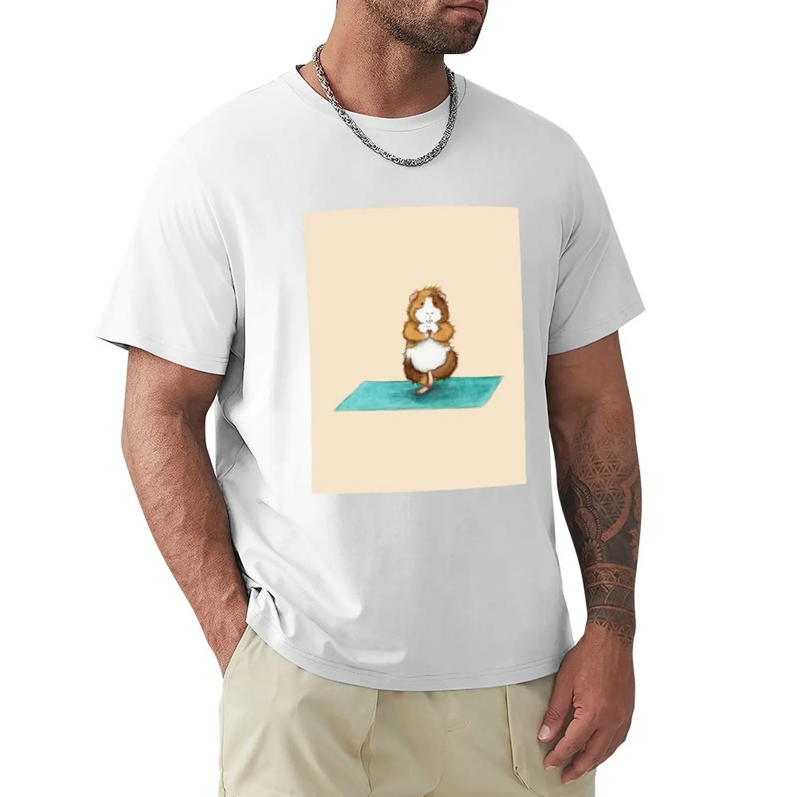 

Yoga Guinea Pig - Tree Pose - Yoguineas T-Shirt hippie clothes aesthetic clothes new edition quick drying men clothings