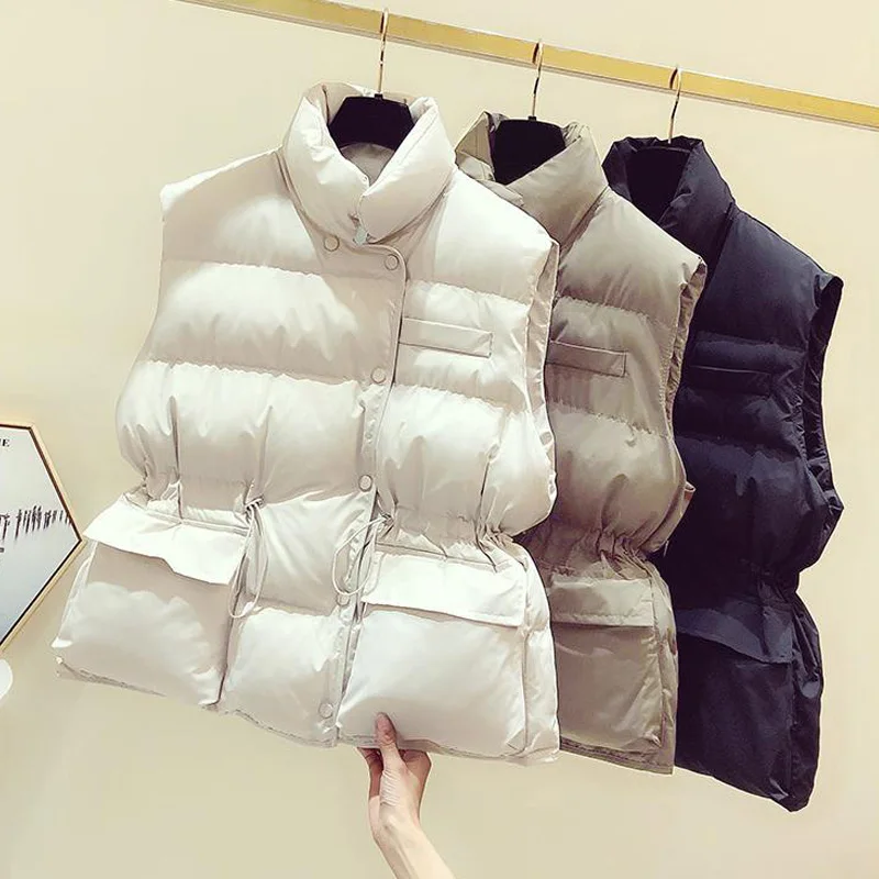 Autumn Winter Down Vest Jackets 2023 New Women Short Vest Windbreaker Thick Warm White Duck Down Coat Gilets Sleeveless Jacket