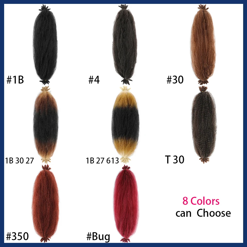 Bewill Springy Afro Twist Hair 12 16 24 inch 1B 27 30 350 4 613 Bug Ombre Marley Twist Braiding Hair Twisted UP Kinky Twist Hair 5