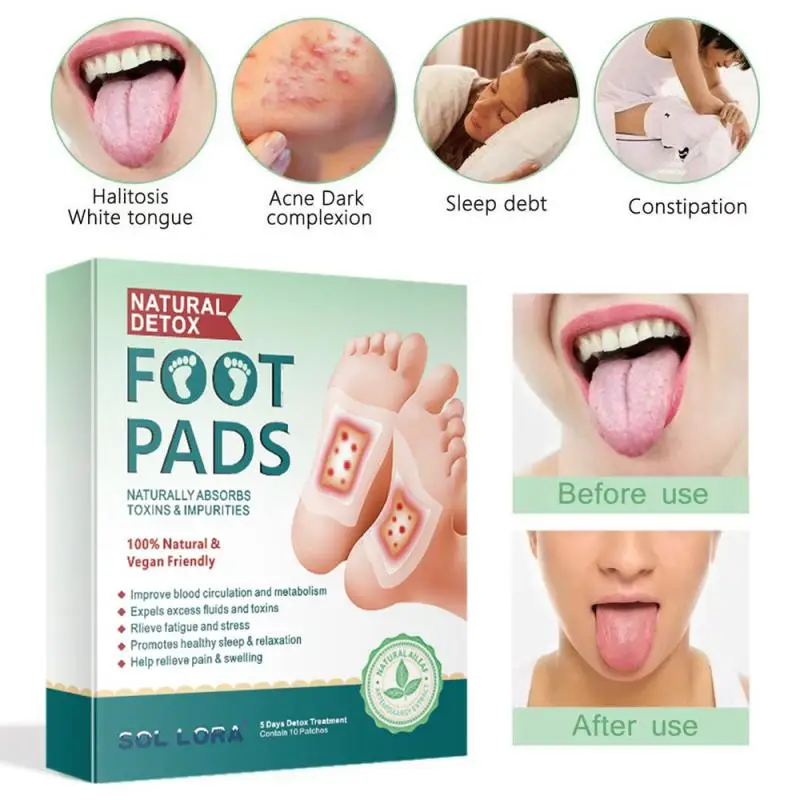 

10PCS/Lot Detox Foot Patch Bamboo Pads Patches With Adhersive Foot Care Tool Improve Sleep Slimming Detoxification Foot Sticker