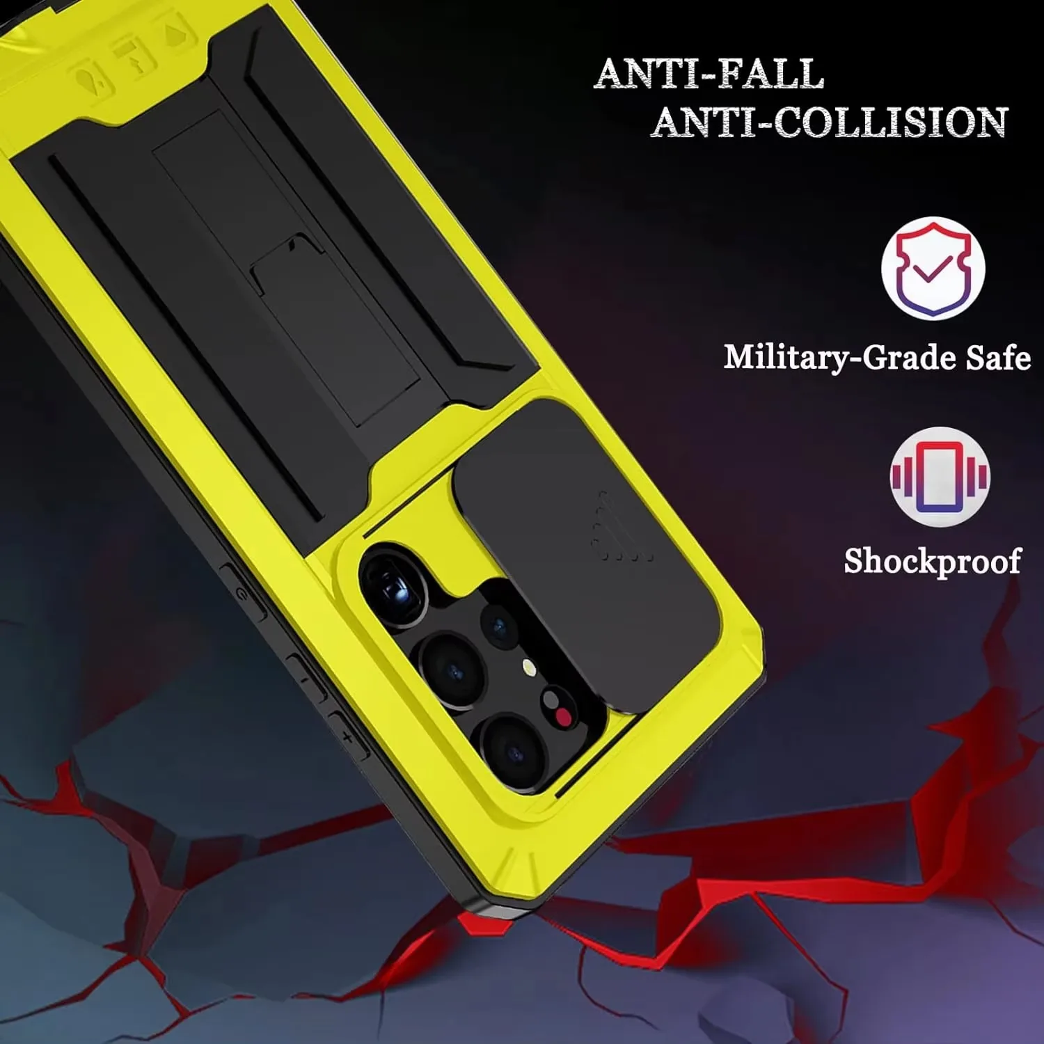 Durable Aluminum 3-Layer Shockproof Phone Case with Screen and Lens Protection